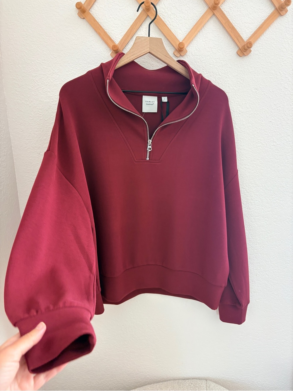 NWT Varley Hawley Half-Zip Pullover in New Maroon - Picture 11 of 14